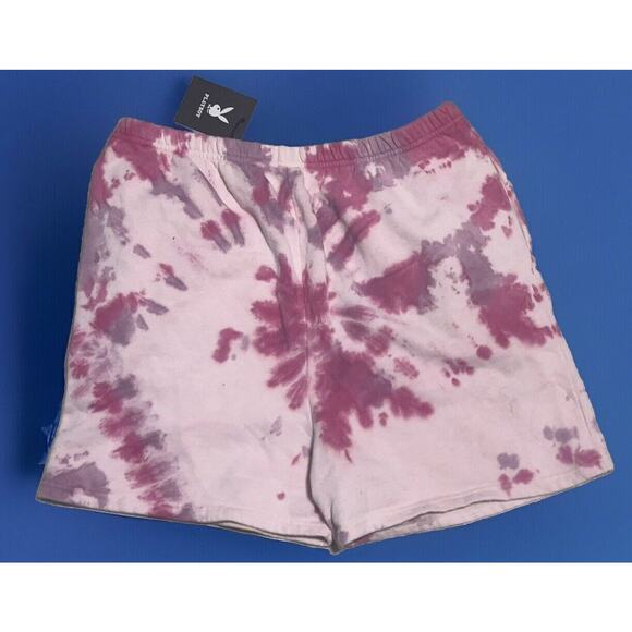Playboy Surf Club Fleece Shorts pink Tye Dye Size Small - Picture 2 of 5